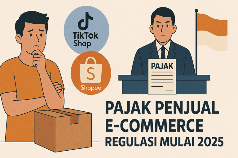 Ilustrasi pajak penjual e-commerce Indonesia tahun 2025