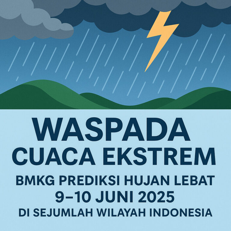 Ilustrasi peringatan hujan lebat dan cuaca ekstrem BMKG