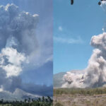 Letusan Gunung Lewotobi Laki-Laki semburkan abu tinggi ke langit, 7 Juli 2025.